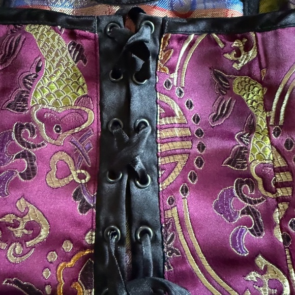 Fredrick's Of Hollywood Satin Print Corset Top Size Small - Picture 8 of 16